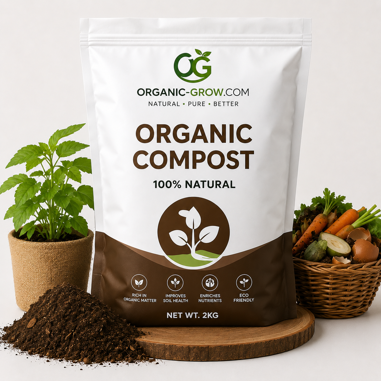 Organic Compost Fertilizer for Plants & Gardening | Natural Soil Enricher for Vegetables, Flowers & Indoor Plants | Organic Plant Manure for Healthy Growth & Rich Soil